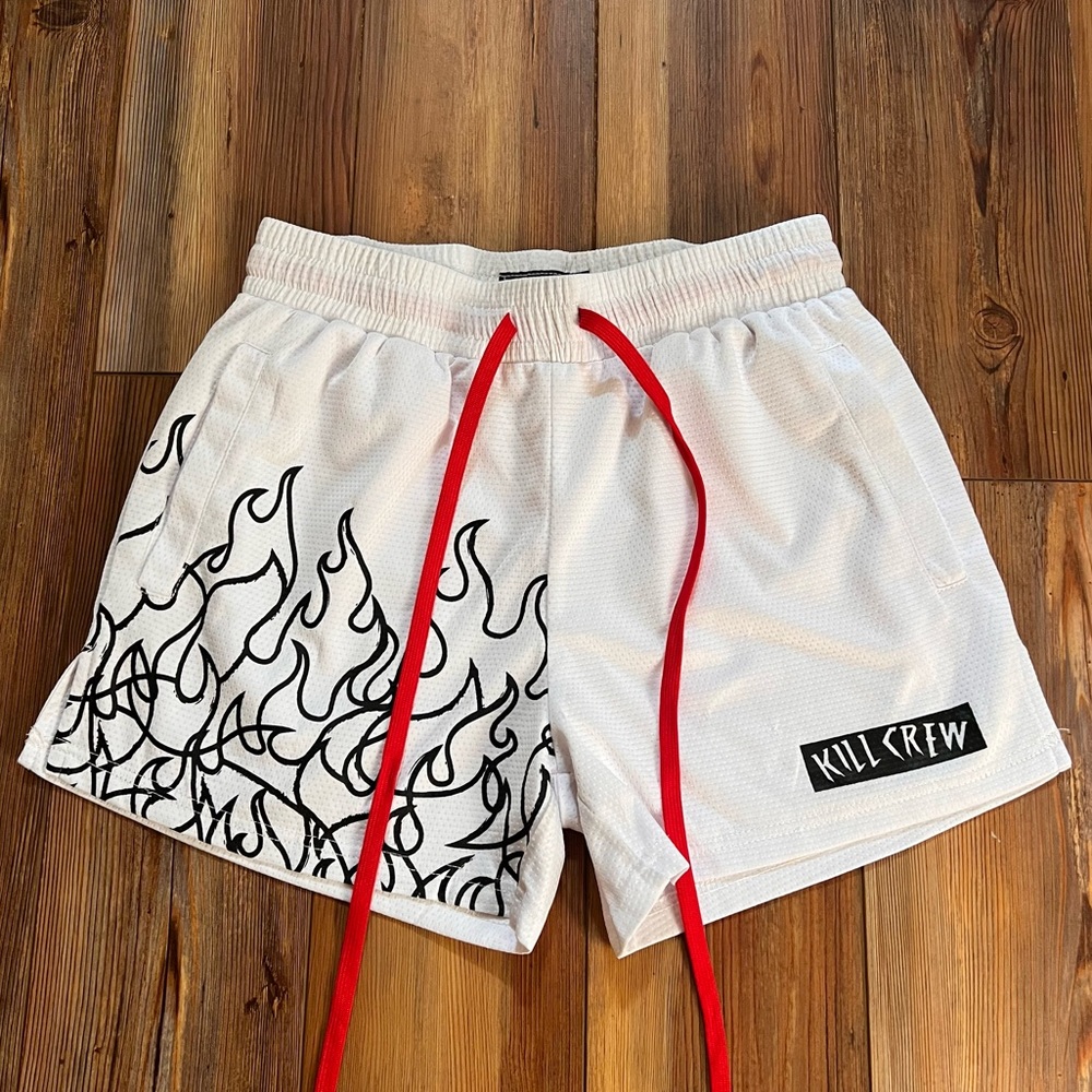 Kill Crew Muay Thai Flame Shorts (Mid Thigh Cut)